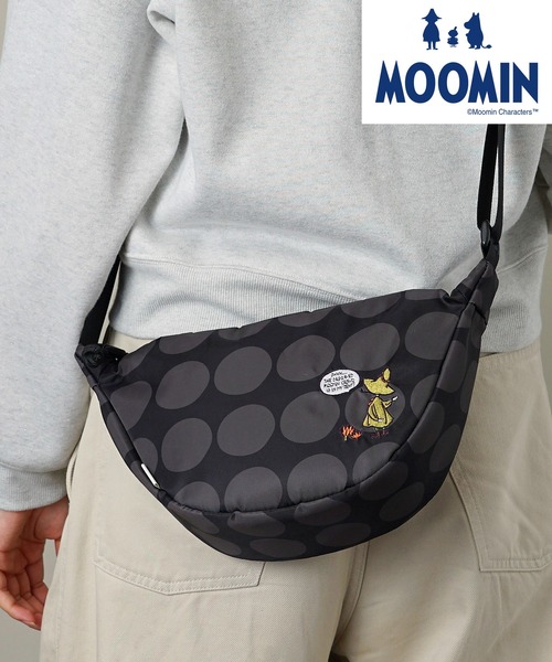 MOOMIN(ムーミン)の「【MOOMIN】(ムーミン) 手書き風ドット柄 刺繍 ショルダーバッグ RMMC-01(ショルダーバッグ・レディース・カーキ/ブラック/キャメル/ブルー/ブラック系2/スモークピンク・ONE SIZE)」の7枚目の写真