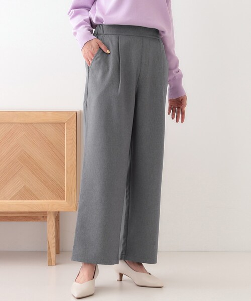 SHOO・LA・RUE（シューラルー）の「【洗える/S-LL】大人のきれいめスタイルに ワイドパンツ（その他パンツ・レディース・ブラック/チャコールグレー/ベージュ・04/03/02/01）」の3枚目の写真