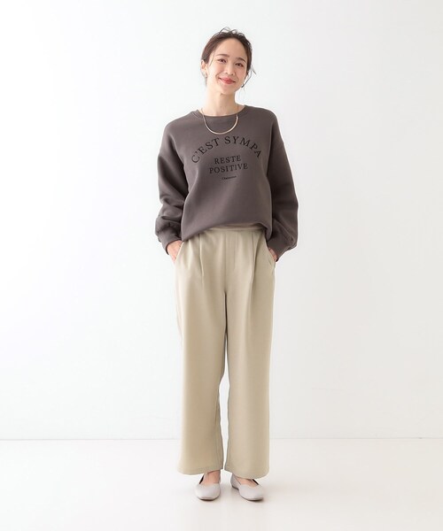 SHOO・LA・RUE（シューラルー）の「【洗える/S-LL】大人のきれいめスタイルに ワイドパンツ（その他パンツ・レディース・ブラック/チャコールグレー/ベージュ・04/03/02/01）」の21枚目の写真