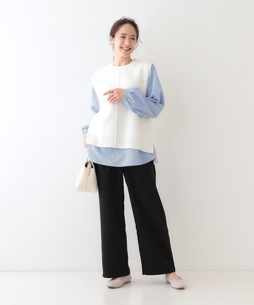 SHOO・LA・RUE（シューラルー）の「【洗える/S-LL】大人のきれいめスタイルに ワイドパンツ（その他パンツ・レディース・ブラック/チャコールグレー/ベージュ・04/03/02/01）」の17枚目の写真