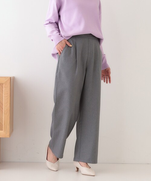 SHOO・LA・RUE（シューラルー）の「【洗える/S-LL】大人のきれいめスタイルに ワイドパンツ（その他パンツ・レディース・ブラック/チャコールグレー/ベージュ・04/03/02/01）」の14枚目の写真