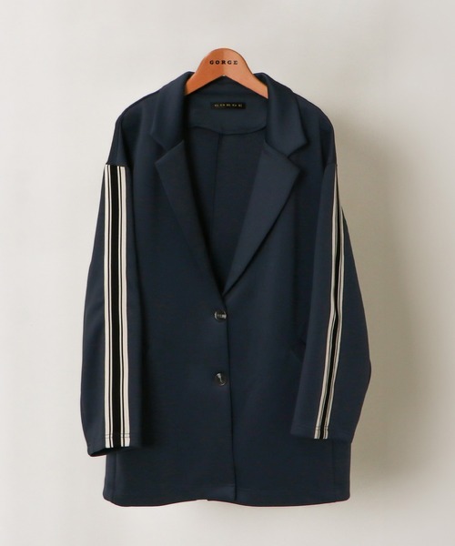 GORGE（ゴージ）の「ジャージラインジャケット（その他アウター・レディース・ブラック/チャコール/ブラウン・F）」の3枚目の写真