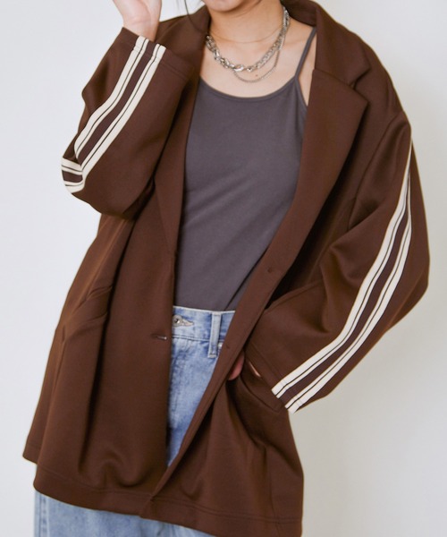 GORGE（ゴージ）の「ジャージラインジャケット（その他アウター・レディース・ブラック/チャコール/ブラウン・F）」の11枚目の写真