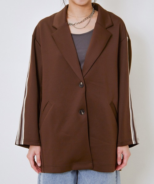 GORGE（ゴージ）の「ジャージラインジャケット（その他アウター・レディース・ブラック/チャコール/ブラウン・F）」の4枚目の写真