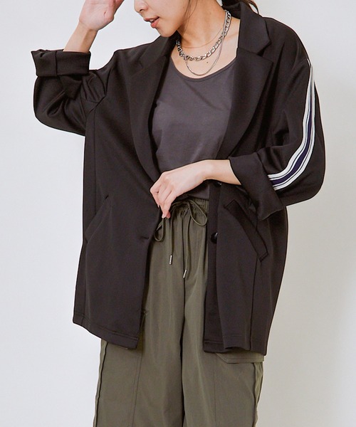 GORGE（ゴージ）の「ジャージラインジャケット（その他アウター・レディース・ブラック/チャコール/ブラウン・F）」の21枚目の写真