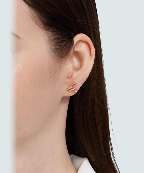 2way ハート ピアス ”Carving of love”（ピアス（両耳用））｜agnes b