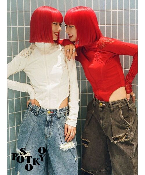 jouetie（ジュエティ）の「【Something ×PosTokyo】PANEL BALLON WIDE DENIM/パネルバルーンワイドデニムパンツ（デニムパンツ・レディース・ブルー/ブラック/インディゴブルー・SMALL/MEDIUM）」の18枚目の写真