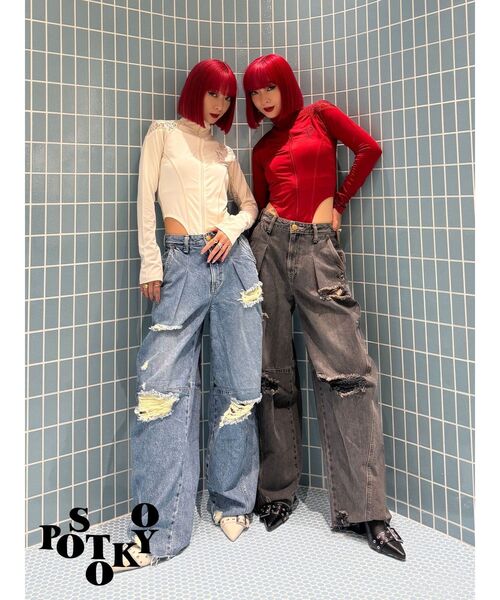 jouetie（ジュエティ）の「【Something ×PosTokyo】PANEL BALLON WIDE DENIM/パネルバルーンワイドデニムパンツ（デニムパンツ・レディース・ブルー/ブラック/インディゴブルー・SMALL/MEDIUM）」の22枚目の写真