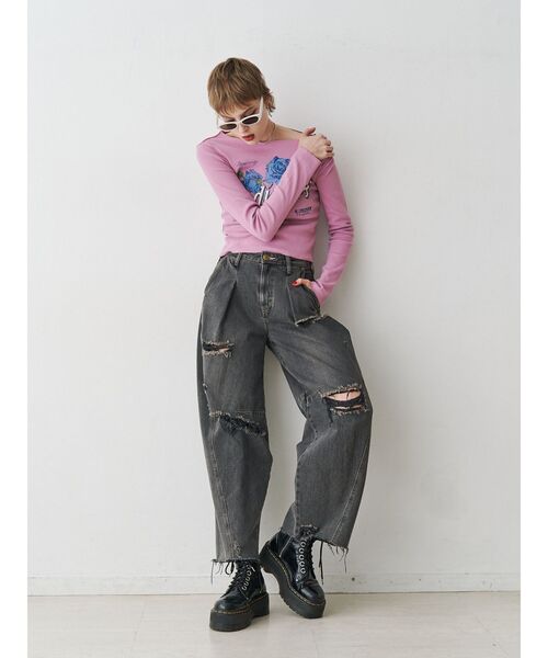 jouetie（ジュエティ）の「【Something ×PosTokyo】PANEL BALLON WIDE DENIM/パネルバルーンワイドデニムパンツ（デニムパンツ・レディース・ブルー/ブラック/インディゴブルー・SMALL/MEDIUM）」の14枚目の写真