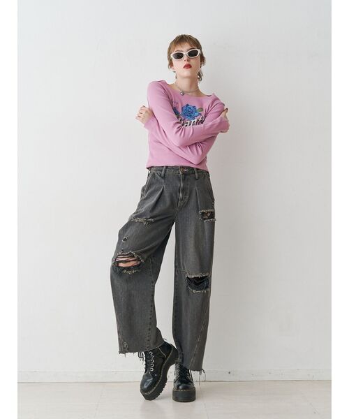 jouetie（ジュエティ）の「【Something ×PosTokyo】PANEL BALLON WIDE DENIM/パネルバルーンワイドデニムパンツ（デニムパンツ・レディース・ブルー/ブラック/インディゴブルー・SMALL/MEDIUM）」の15枚目の写真