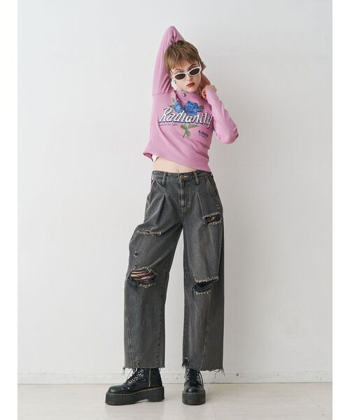 jouetie（ジュエティ）の「【Something ×PosTokyo】PANEL BALLON WIDE DENIM/パネルバルーンワイドデニムパンツ（デニムパンツ・レディース・ブルー/ブラック/インディゴブルー・SMALL/MEDIUM）」の13枚目の写真