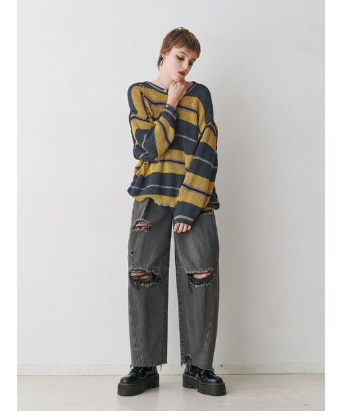 jouetie（ジュエティ）の「【Something ×PosTokyo】PANEL BALLON WIDE DENIM/パネルバルーンワイドデニムパンツ（デニムパンツ・レディース・ブルー/ブラック/インディゴブルー・SMALL/MEDIUM）」の9枚目の写真