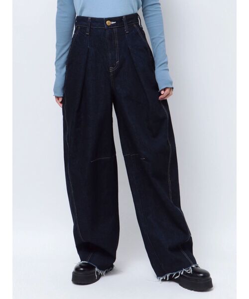 jouetie（ジュエティ）の「【Something ×PosTokyo】PANEL BALLON WIDE DENIM/パネルバルーンワイドデニムパンツ（デニムパンツ・レディース・ブルー/ブラック/インディゴブルー・SMALL/MEDIUM）」の5枚目の写真
