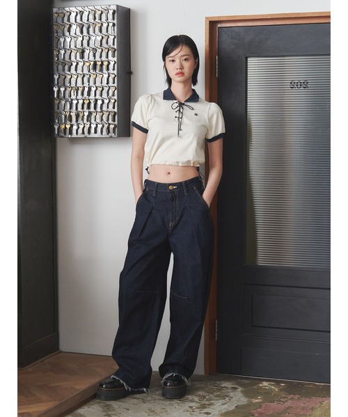 jouetie（ジュエティ）の「【Something ×PosTokyo】PANEL BALLON WIDE DENIM/パネルバルーンワイドデニムパンツ（デニムパンツ・レディース・ブルー/ブラック/インディゴブルー・SMALL/MEDIUM）」の4枚目の写真