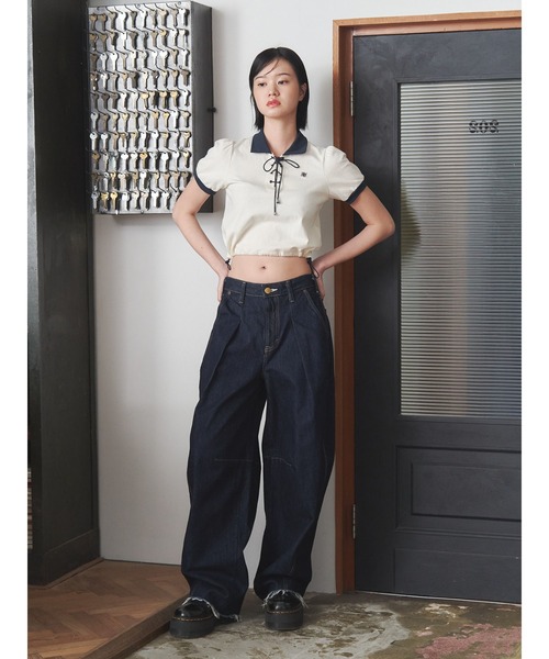 jouetie（ジュエティ）の「【Something ×PosTokyo】PANEL BALLON WIDE DENIM/パネルバルーンワイドデニムパンツ（デニムパンツ・レディース・ブルー/ブラック/インディゴブルー・SMALL/MEDIUM）」の6枚目の写真