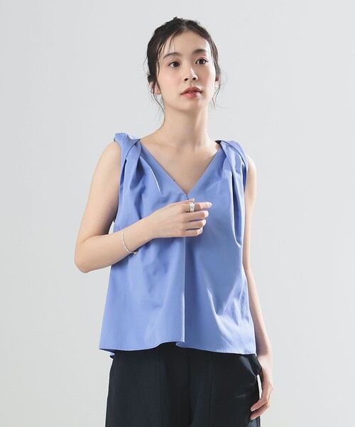 美品　デミルクス　ビームス　 リネン　青　シャツ　ブラウス　デミルクス 楽天市場】TICCA / リネン フレンチスリーブ シャツ Demi-Luxe