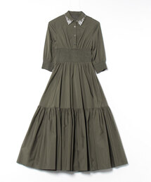 FACE CAMPANA（ファーチェカンパーナ）の「Face Campana/ファーチェカンパナ【パール使いギャザーシャツワンピース】（シャツワンピース）」