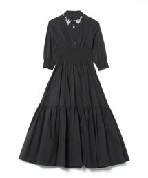 FACE CAMPANA（ファーチェカンパーナ）の「Face Campana/ファーチェカンパナ【パール使いギャザーシャツワンピース】（シャツワンピース）」