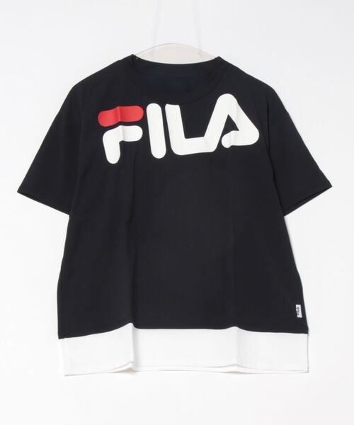 FILA(フィラ)の「FILAロゴ半袖Tシャツ(Tシャツ/カットソー・レディース・ネイビー/ブラック・MEDIUM/LARGE)」の11枚目の写真