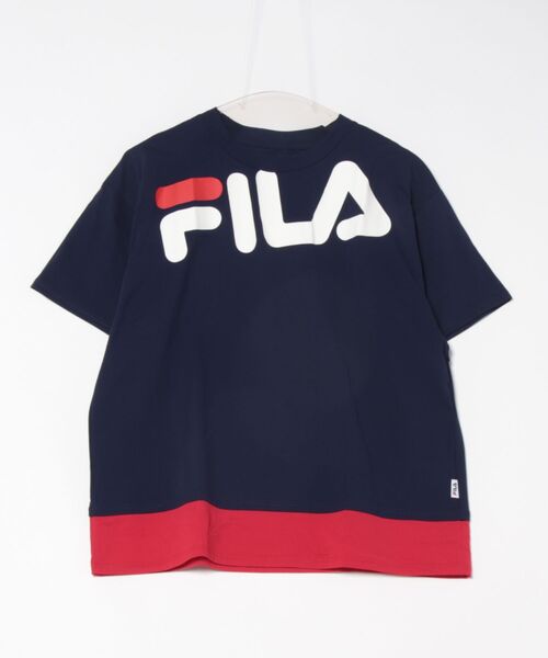 FILA(フィラ)の「FILAロゴ半袖Tシャツ(Tシャツ/カットソー・レディース・ネイビー/ブラック・MEDIUM/LARGE)」の12枚目の写真