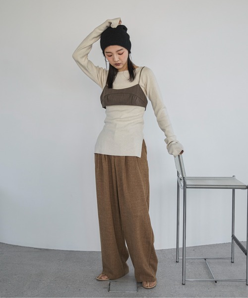 feepur（フェピュール）の「メランジブラトップビスチェ（その他トップス・レディース・ブラウン/チャコールグレー・MEDIUM）」の9枚目の写真