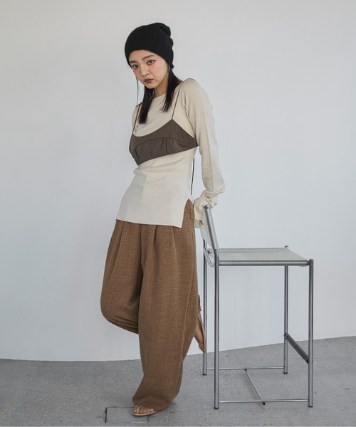 feepur（フェピュール）の「メランジブラトップビスチェ（その他トップス・レディース・ブラウン/チャコールグレー・MEDIUM）」の10枚目の写真