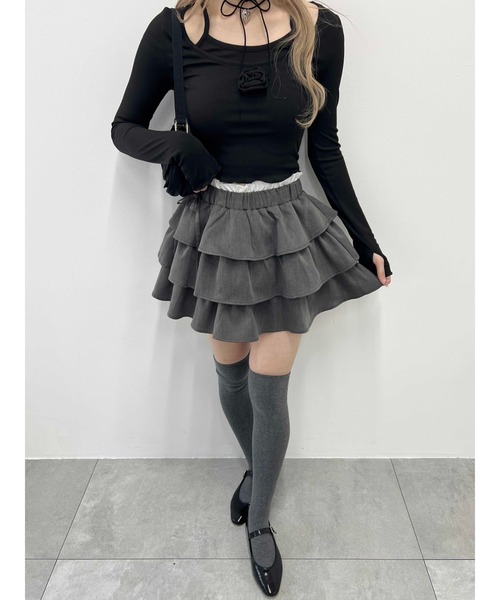 PHILLY（フィリー）の「【PHILLY】サイドリボンティアードミニスカート（スカート・レディース・ホワイト/ブラック/グレー・FREE）」の20枚目の写真