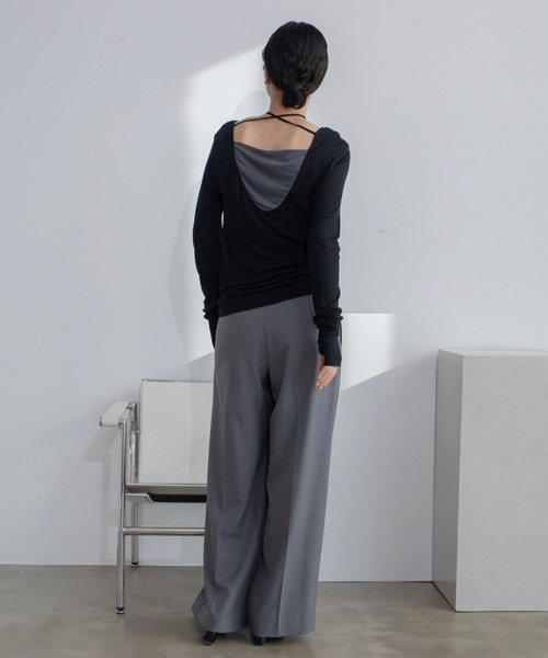 VACANCY(ヴァカンシー)の「アシンメトリーストレートスラックスパンツ(スラックス・レディース・グレー/パープル/ブラック・LARGE/MEDIUM/SMALL)」の10枚目の写真