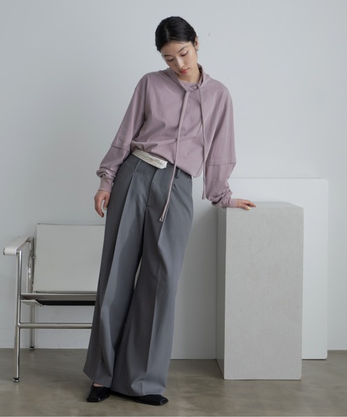VACANCY(ヴァカンシー)の「アシンメトリーストレートスラックスパンツ(スラックス・レディース・グレー/パープル/ブラック・LARGE/MEDIUM/SMALL)」の6枚目の写真