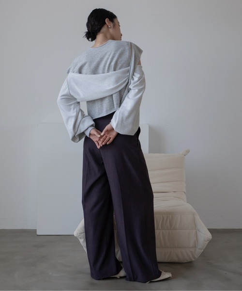 セール】アシンメトリーストレートスラックスパンツ（スラックス