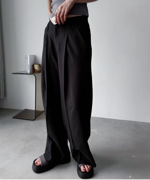 VACANCY(ヴァカンシー)の「アシンメトリーストレートスラックスパンツ(スラックス・レディース・グレー/パープル/ブラック・LARGE/MEDIUM/SMALL)」の16枚目の写真
