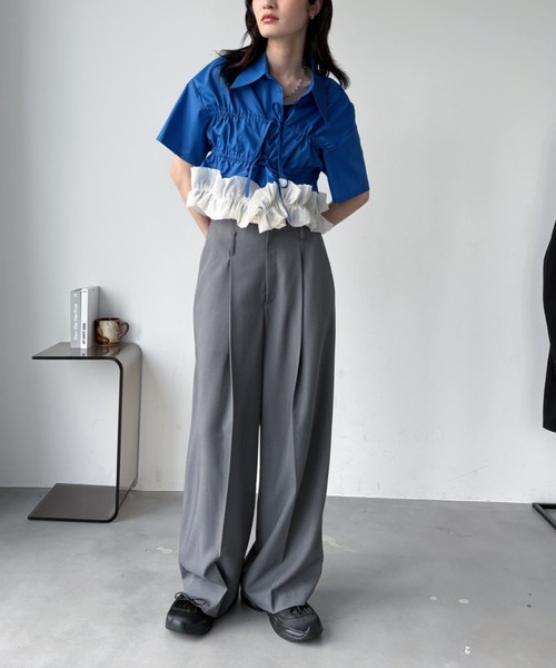 セール】アシンメトリーストレートスラックスパンツ（スラックス