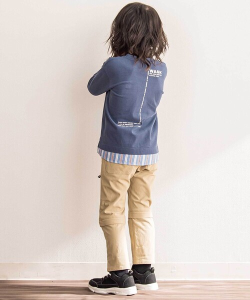WASK（ワスク）の「ロゴ刺しゅうコンバーチブルストレッチナイロン2wayパンツ(100~160cm)（その他パンツ・キッズ・ベージュ/ネイビー・130cm/140cm/150cm/160cm）」の7枚目の写真