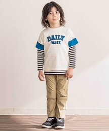 ロゴ刺しゅうコンバーチブルストレッチナイロン2wayパンツ(100~160cm)