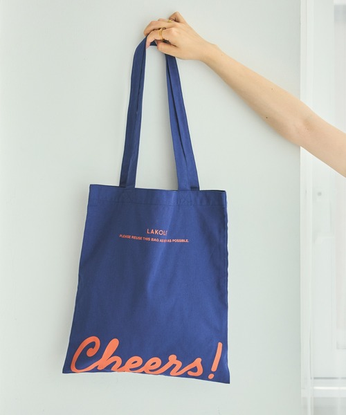 LAKOLE（ラコレ）の「カラーアソートロゴトートバッグ / 324434（トートバッグ・レディース・ホワイト/ライトグレー/ブラウン/イエロー/ブルー/グリーン/レッド/オフホワイト/ダークグリーン/ダークブラウン/ネイビー/チェリーレッド/セージグリーン/ライトブラウン/ベビーピンク・FREE）」の10枚目の写真