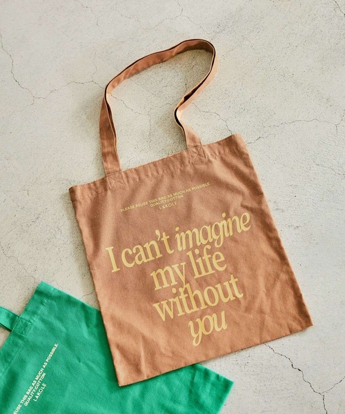 LAKOLE（ラコレ）の「カラーアソートロゴトートバッグ / 324434（トートバッグ・レディース・ホワイト/ライトグレー/ブラウン/イエロー/ブルー/グリーン/レッド/オフホワイト/ダークグリーン/ダークブラウン/ネイビー/チェリーレッド/セージグリーン/ライトブラウン/ベビーピンク・FREE）」の6枚目の写真