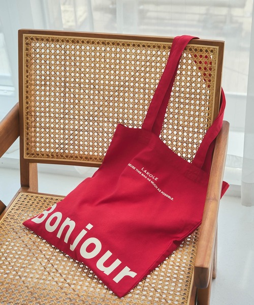 LAKOLE（ラコレ）の「カラーアソートロゴトートバッグ / 324434（トートバッグ・レディース・ホワイト/ライトグレー/ブラウン/イエロー/ブルー/グリーン/レッド/オフホワイト/ダークグリーン/ダークブラウン/ネイビー/チェリーレッド/セージグリーン/ライトブラウン/ベビーピンク・FREE）」の15枚目の写真