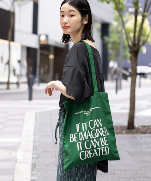 LAKOLE（ラコレ）の「カラーアソートロゴトートバッグ / 324434（トートバッグ・レディース・ホワイト/ライトグレー/ブラウン/イエロー/ブルー/グリーン/レッド/オフホワイト/ダークグリーン/ダークブラウン/ネイビー/チェリーレッド/セージグリーン/ライトブラウン/ベビーピンク・FREE）」の7枚目の写真