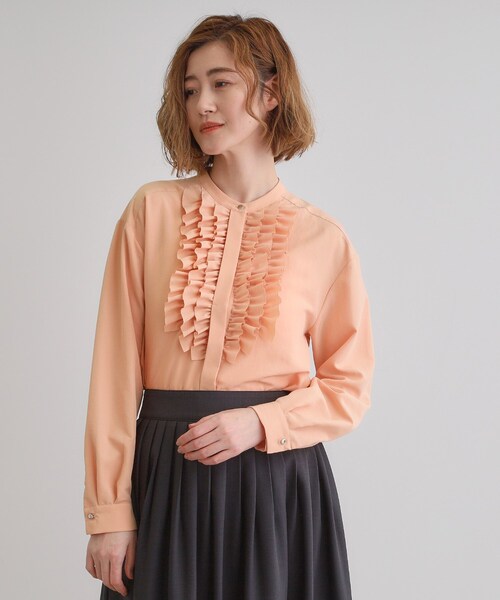 アンティーク　オセロ　イタリア製 セール】スパンビンテージフリルブラウス（シャツ/ブラウス