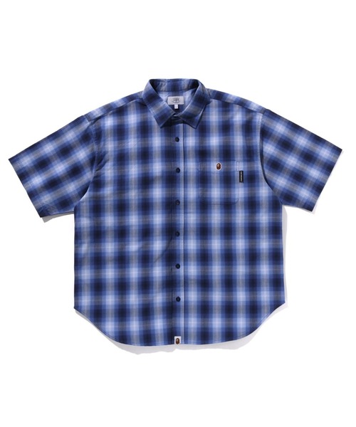 A BATHING APE（アベイシングエイプ）の「OMBRE CHECK RELAXED FIT SS SHIRT（シャツ/ブラウス・メンズ・グリーン/ネイビー/イエロー・LARGE/SMALL/MEDIUM/X-LARGE）」の2枚目の写真