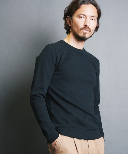 Magine(マージン)の「CTN RIVERSIBLE KNIT C/N L/S:コットン リバーシブルニット クルーネック ロングスリーブ(Tシャツ/カットソー・メンズ・ホワイト/オリーブ/ネイビー/ブラック/グレー・48/46/44)」の10枚目の写真