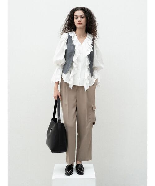 Te chichi(テチチ)の「合皮バケツワンショルダーバッグ《2025spring catalog item》(ハンドバッグ・レディース・ブラウン/ブラック・F)」の4枚目の写真