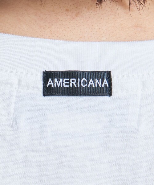 AMERICANA（アメリカーナ）の「【別注】＜Americana＞ロゴTシャツ（Tシャツ/カットソー・レディース・ホワイト/ライトブルー/ブラック・FREE）」の18枚目の写真