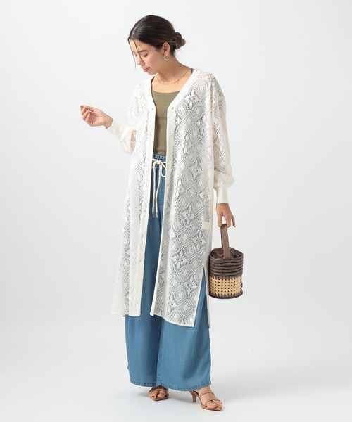 BAYFLOW（ベイフロー）の「レースシャツワンピース（ワンピース・レディース・ブラック/ホワイト・SMALL/MEDIUM）」の3枚目の写真