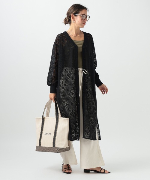 BAYFLOW（ベイフロー）の「レースシャツワンピース（ワンピース・レディース・ブラック/ホワイト・SMALL/MEDIUM）」の5枚目の写真