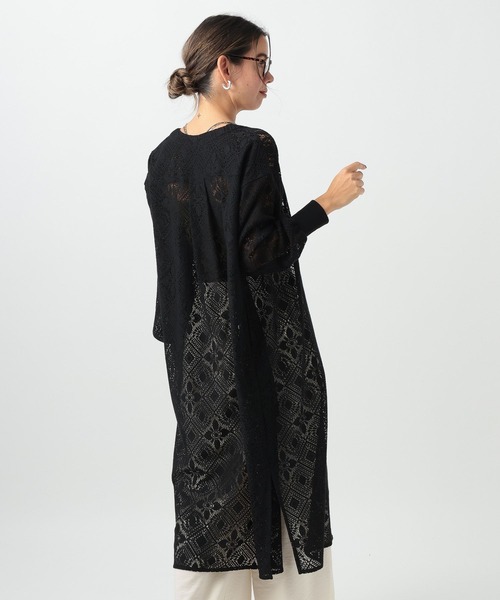 BAYFLOW（ベイフロー）の「レースシャツワンピース（ワンピース・レディース・ブラック/ホワイト・SMALL/MEDIUM）」の6枚目の写真