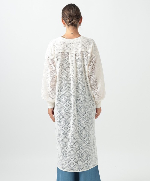 BAYFLOW（ベイフロー）の「レースシャツワンピース（ワンピース・レディース・ブラック/ホワイト・SMALL/MEDIUM）」の9枚目の写真