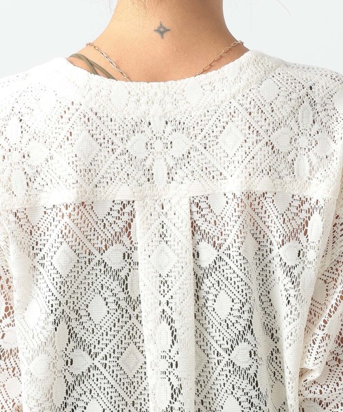 BAYFLOW（ベイフロー）の「レースシャツワンピース（ワンピース・レディース・ブラック/ホワイト・SMALL/MEDIUM）」の14枚目の写真