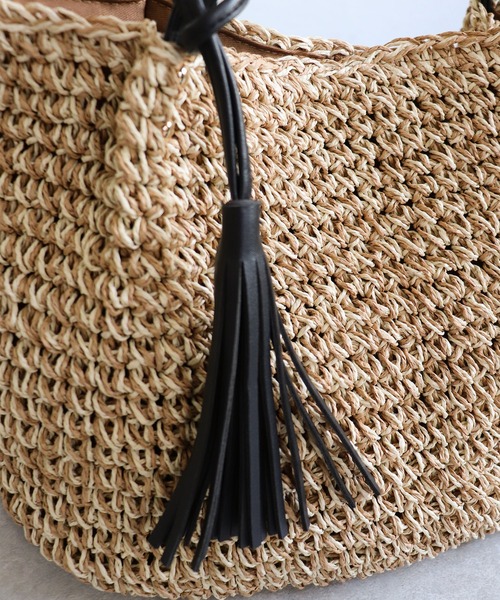 T・S・L（ティーエスエル）の「ビッグペーパートートバッグ（かごバッグ・レディース・ブラック/モカ/ネイビー・FREE）」の11枚目の写真