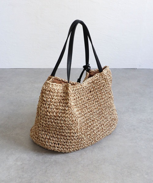 T・S・L（ティーエスエル）の「ビッグペーパートートバッグ（かごバッグ・レディース・ブラック/モカ/ネイビー・FREE）」の8枚目の写真